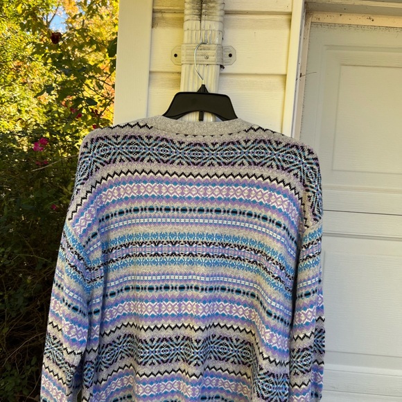 NWT Talbots Pretty & Cozy Gray Lavender Blues Long Sleeve Cardigan - Picture 5 of 6